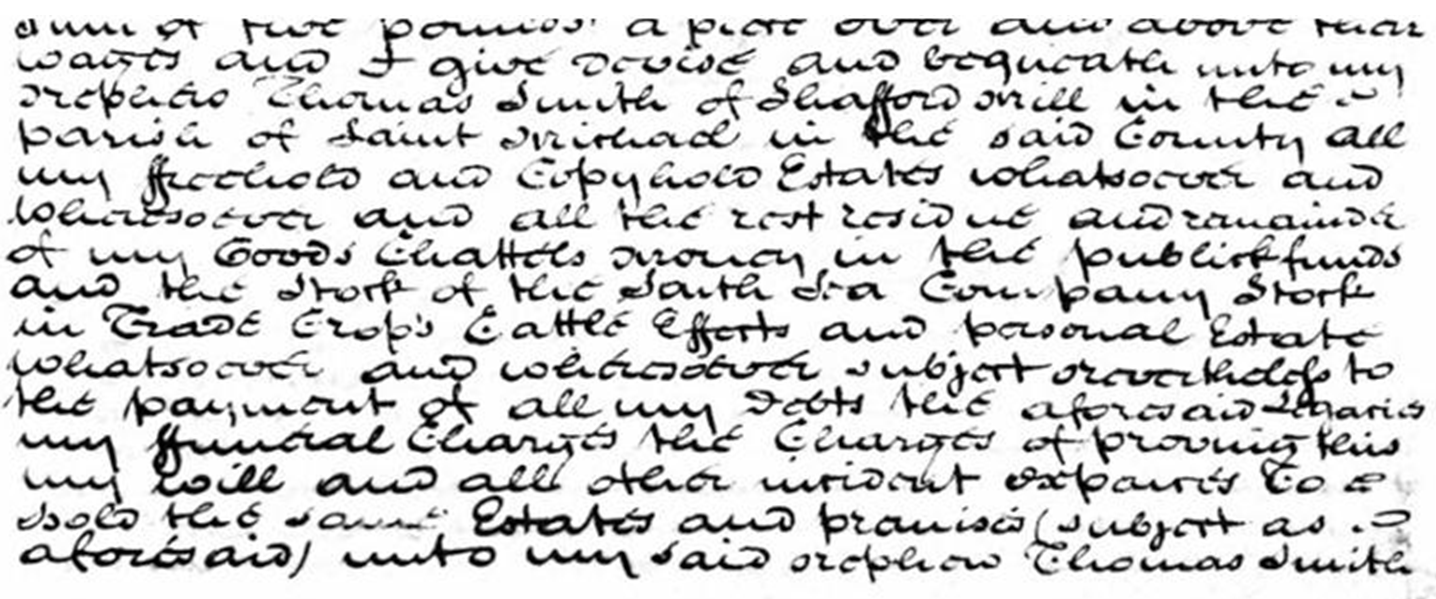 Extract of John Smith's will