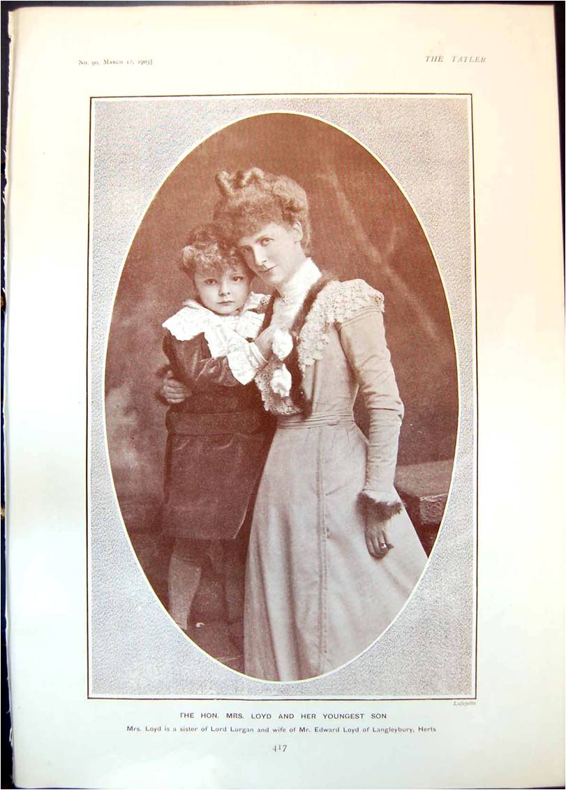 Photograph of Honourable Clementina Georgina  Loyd, wife of Edward Loyd , with their youngest son Henry Charles