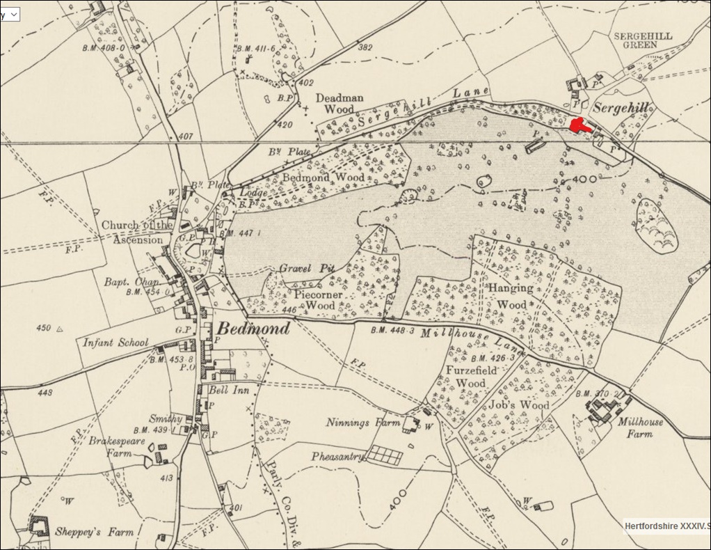 Serge Hill Location map 