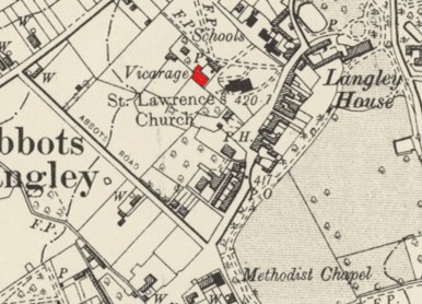 The Vicarage Location map 